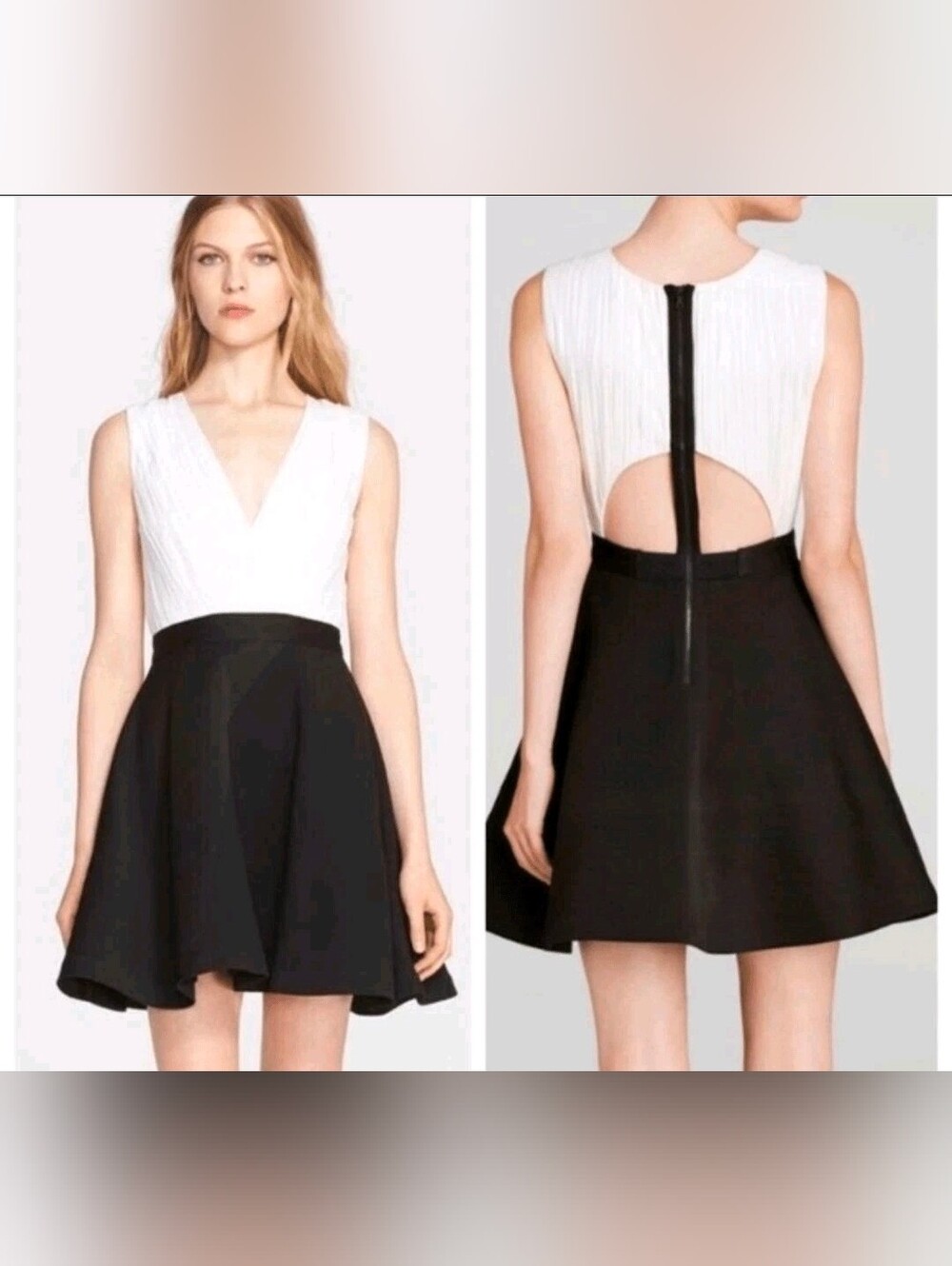 Alice and olivia fit n flare NWT open back dress